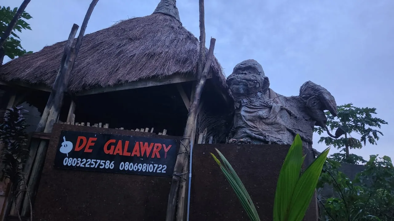 Outdoor sculptures and gallery environment