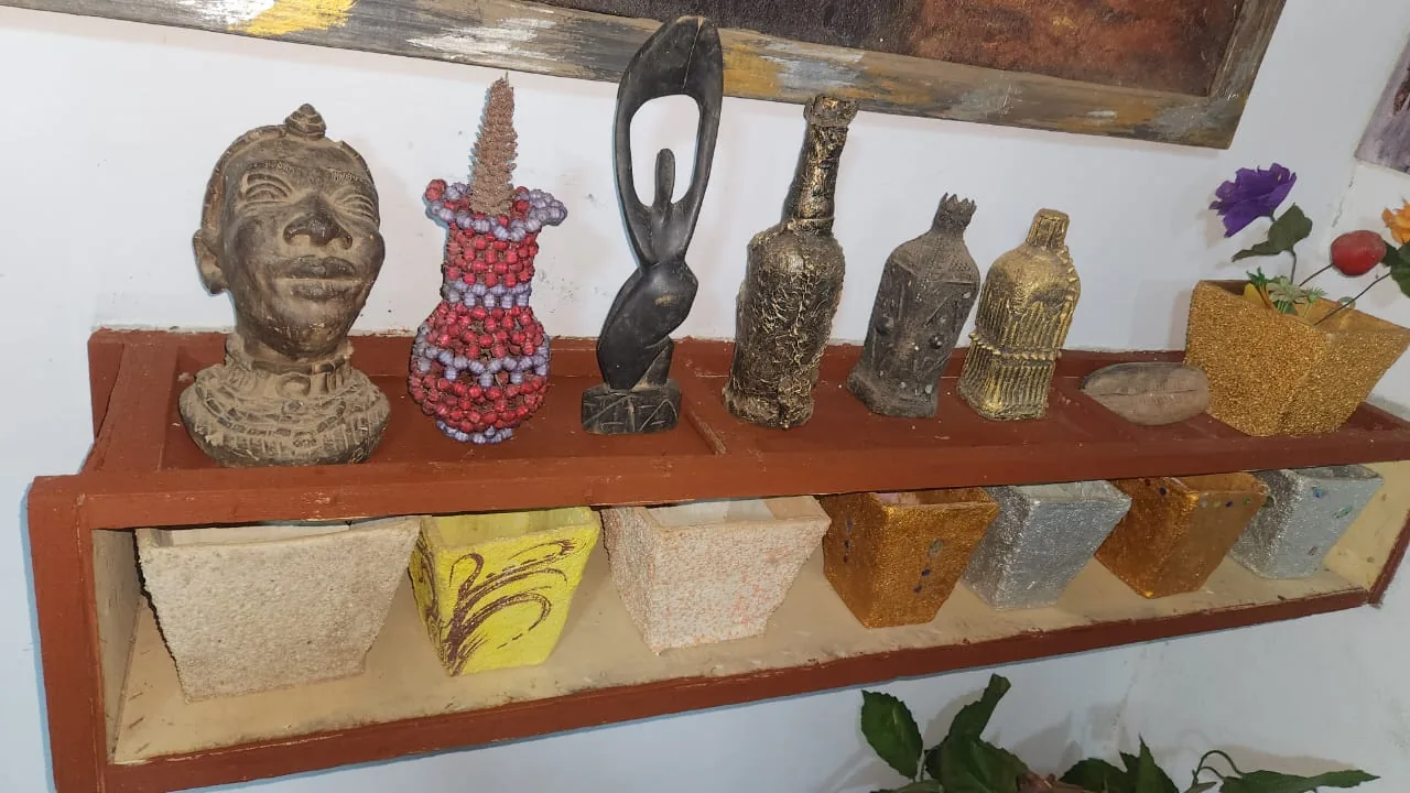 Outdoor sculpture at De Galawry Art Centre