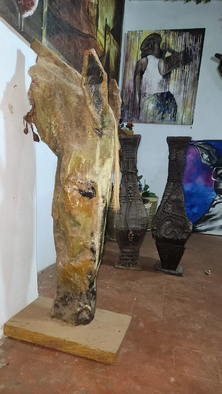 Outdoor sculptures and gallery environment